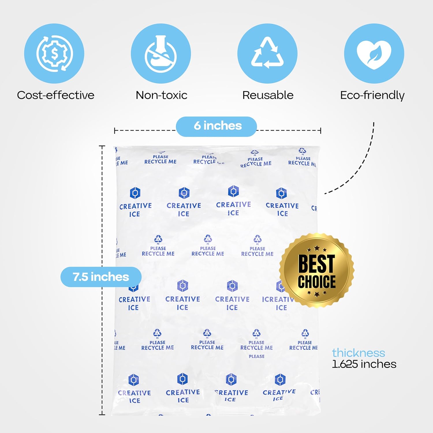 Gel Ice Packs 7.5" x 6" x 1.625" 24oz, Pack of 6 - USA-Made Non-Toxic Cold Packages for Shipping - Reusable Gel Soft Ice Pack - Portable & Long Lasting for Camping, Party & Travel by IDL Packaging - Image 3