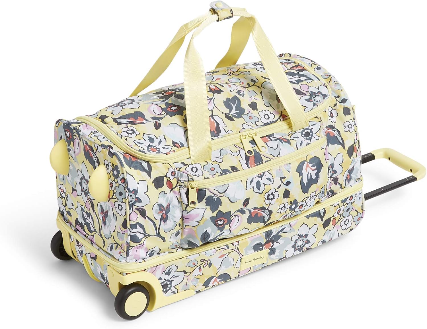 Vera Bradley Women's Recycled Lighten Up ReActive Foldable Duffel Rolling Suitcase, Black, One Size : Clothing, Shoes & Jewelry