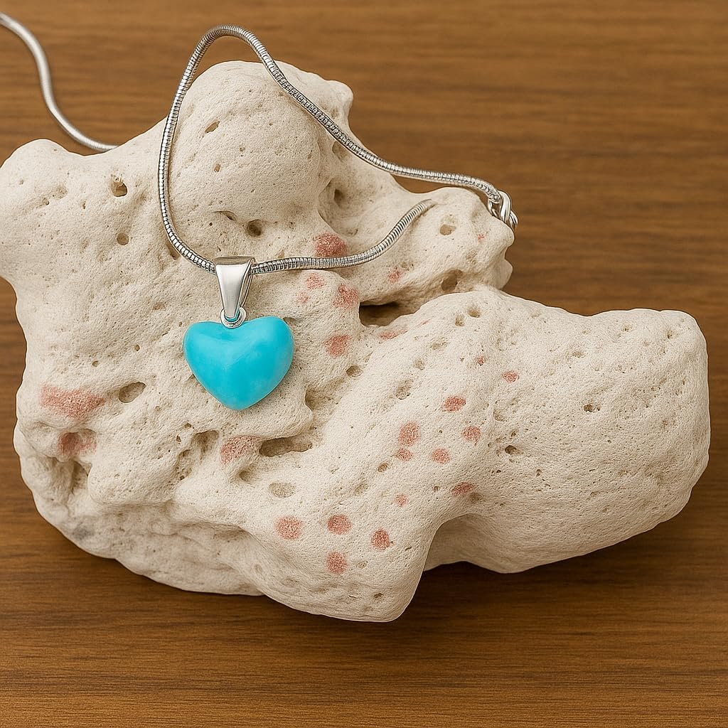 Genuine Larimar Jewelry Heart Pendant Necklace Handmade 925 Sterling Silver – Unique Crystals Gift for Women Holiday Jewelry for Her - Image 5