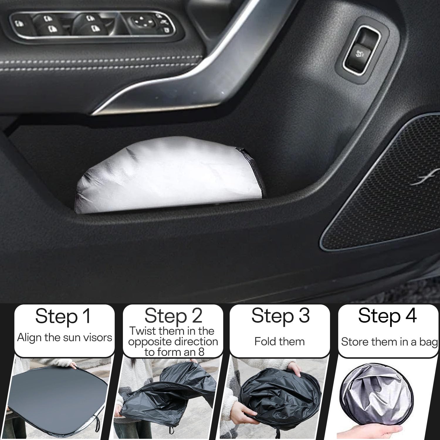 Parasole Auto Parabrezza 142x80cm,Parasole Auto Parabrezza Interno Universale Ripiegabile,Contro i Raggi UV Protezione dalla Polvere,Adatto Alla Maggior Parte di Auto, SUV e Furgoni