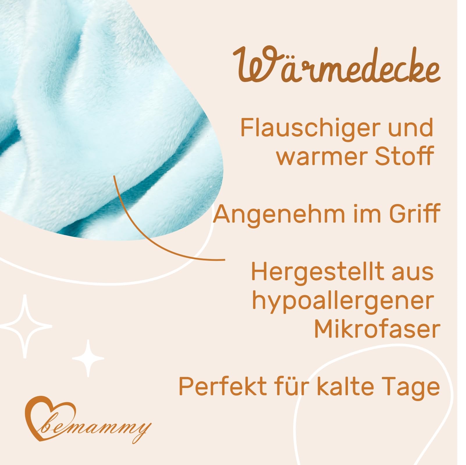 Be Mammy Warm Children Baby Cosy Blanket Baby Gift BE20-168 (Powder Blue - Unicorn) - Image 4