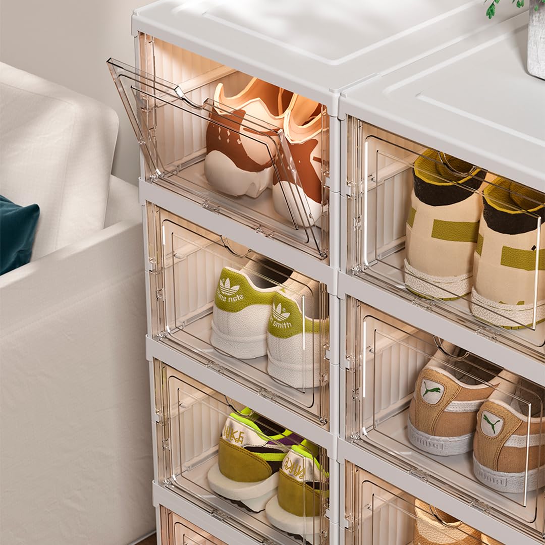 Lot De 12 Boîtes à Chaussures. Boîtes De Rangement Transparente En Plastique