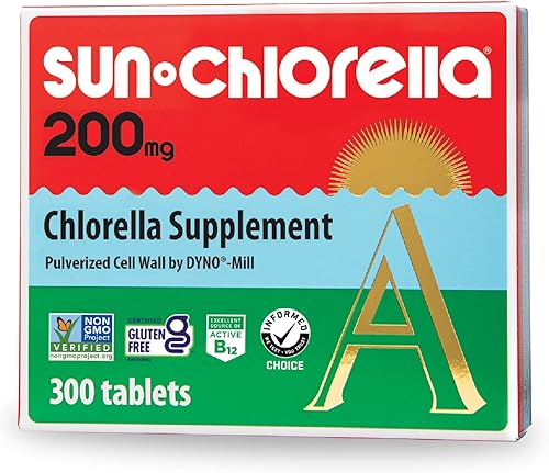 Sun Chlorella Suplemento superalimentario de algas verdes de 200 mg que apoya el bienestar del cuerpo entero defensa inmune salud intestinal y