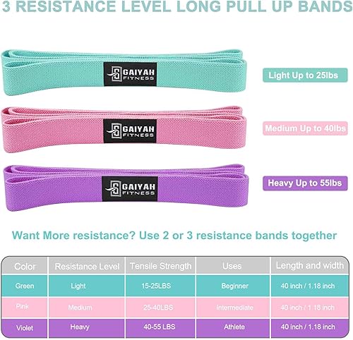 Miniatura 6 de Long Resistance Bands for Working Out, Fabric Resistance Bands for Working Out Women, Loop Bands for Exercise Stretch Bands for Exercise Bands