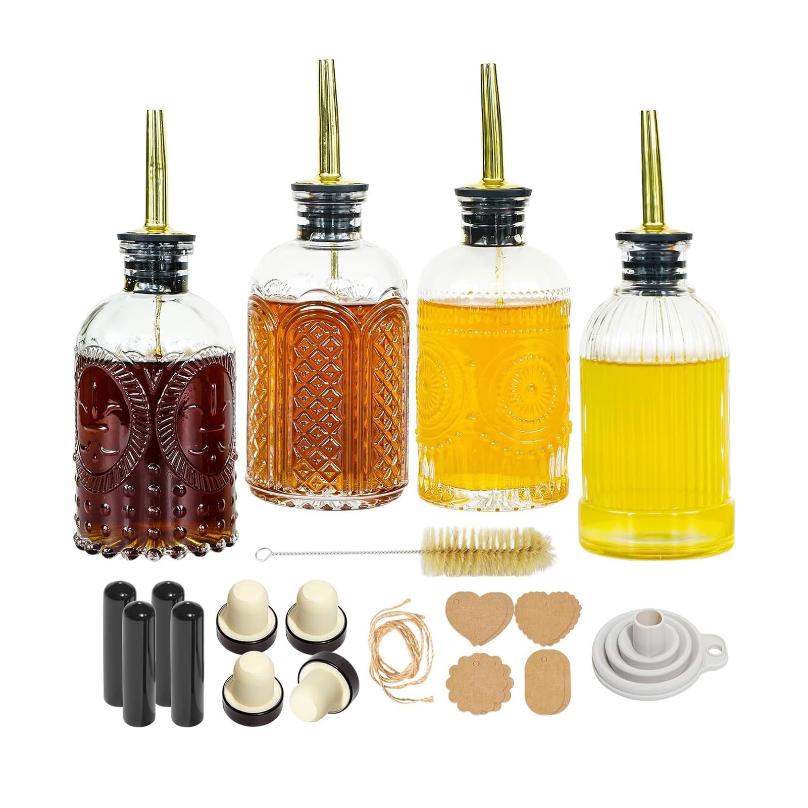 Distributeur de sirop en Verre, Ensemble de Bouteilles pour sirop