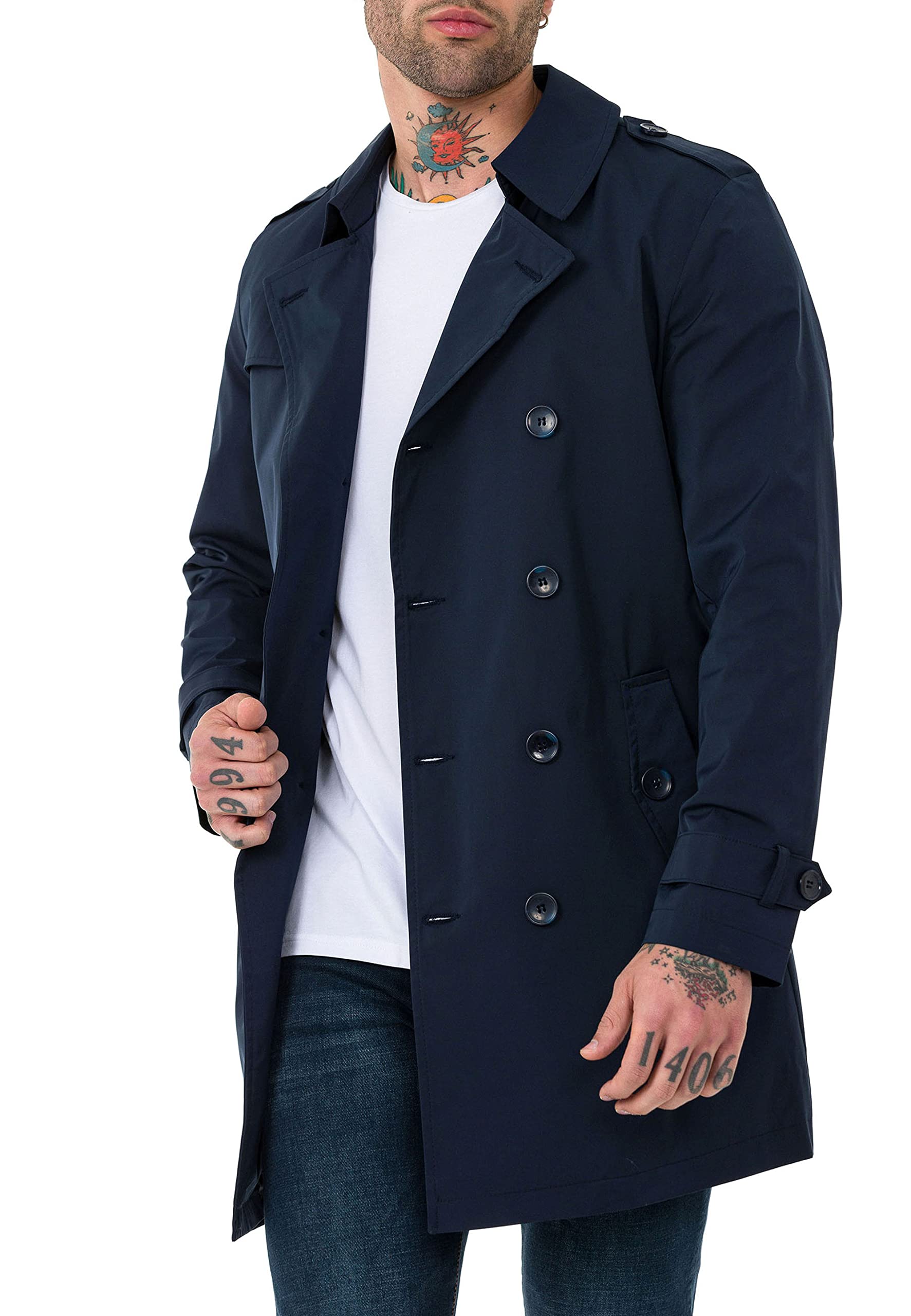 Red Bridge - Cappotto da uomo Trench, versione Light