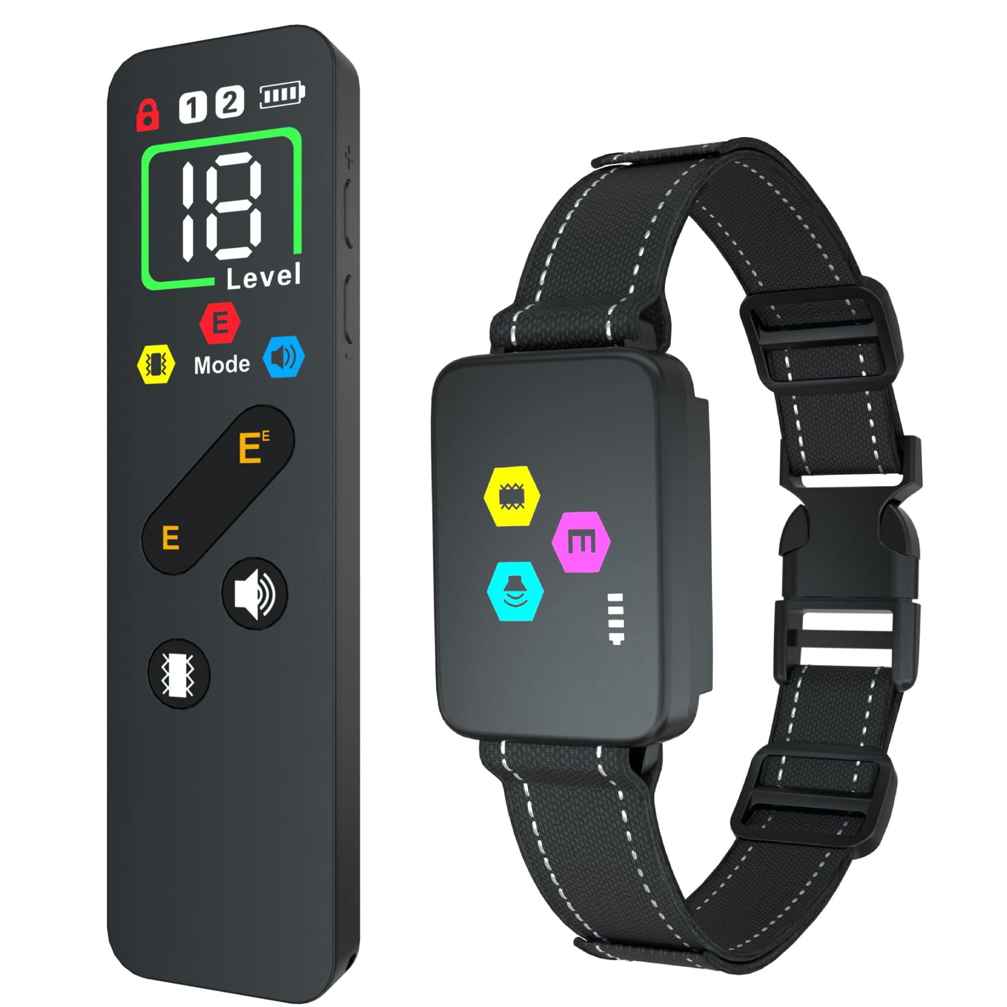 Meloive Collar Adiestramiento Perros Recargable,Alcance de 3000 Metros con Bloqueo de Seguridad,Modos de Pitido, Vibración y E,100% Impermeable