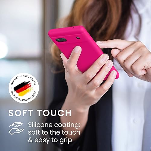 Miniatura 4 de kwmobile Funda compatible con Google Pixel 6a - Funda de silicona TPU con acabado suave - Rosa neón