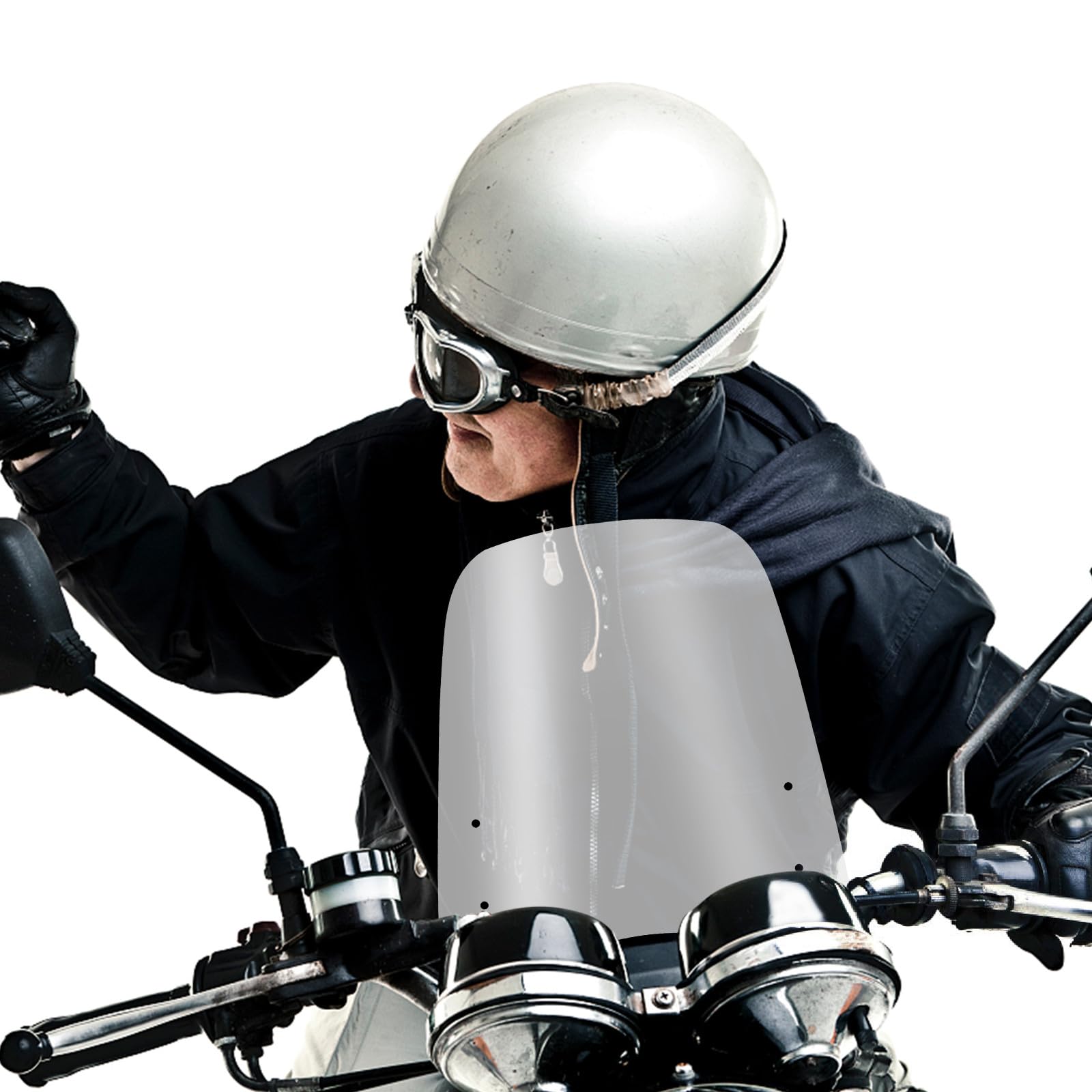 Gadpiparty Parabrezza Scooter in PC Pieghevole Superficie Curva ad Alta Definizione, Protezione Antivento per Motociclette e Motorini, Accessorio per Uso Urbano