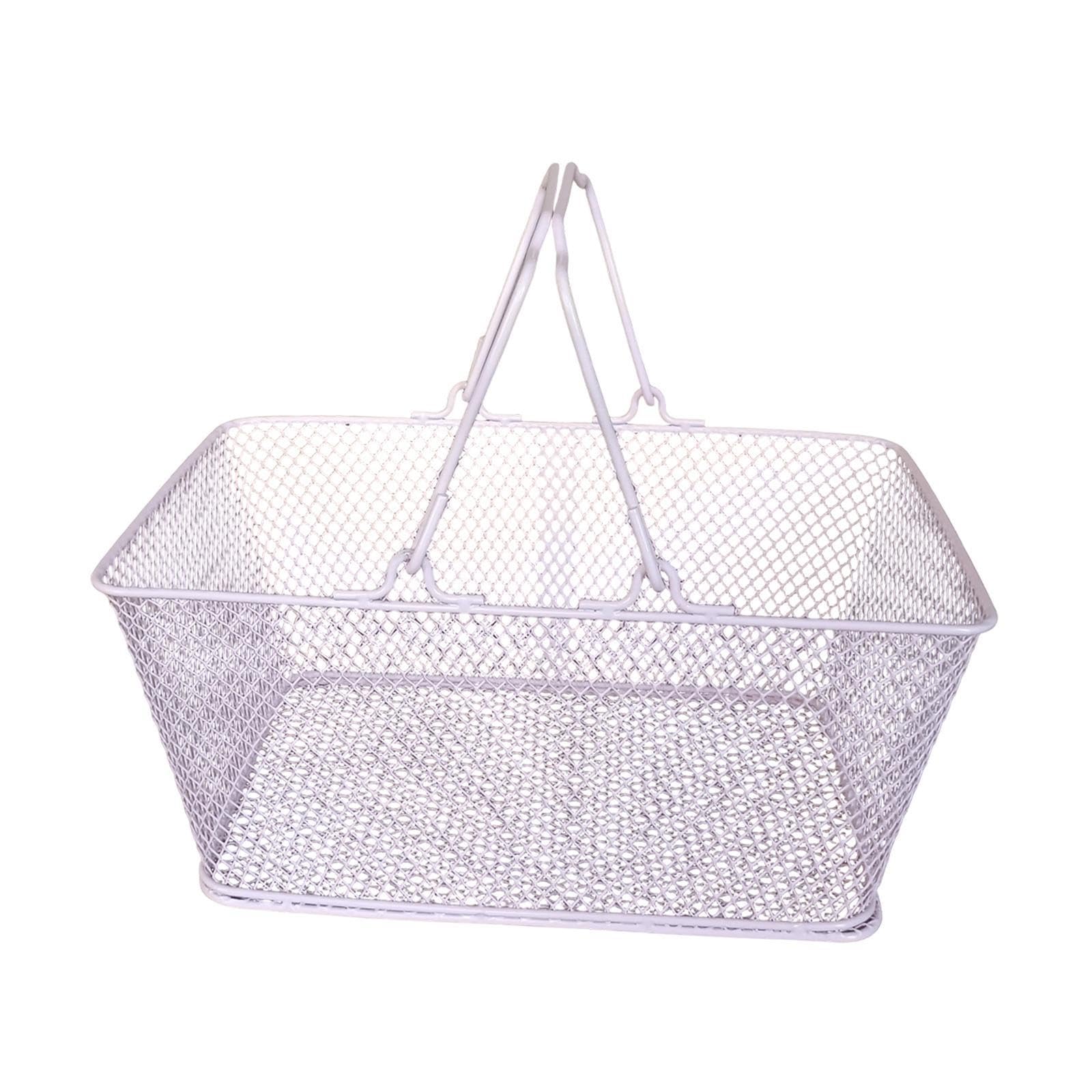 Cesta Per La Spesa A Filo Metallico Portatile Per Giardino,Rosa