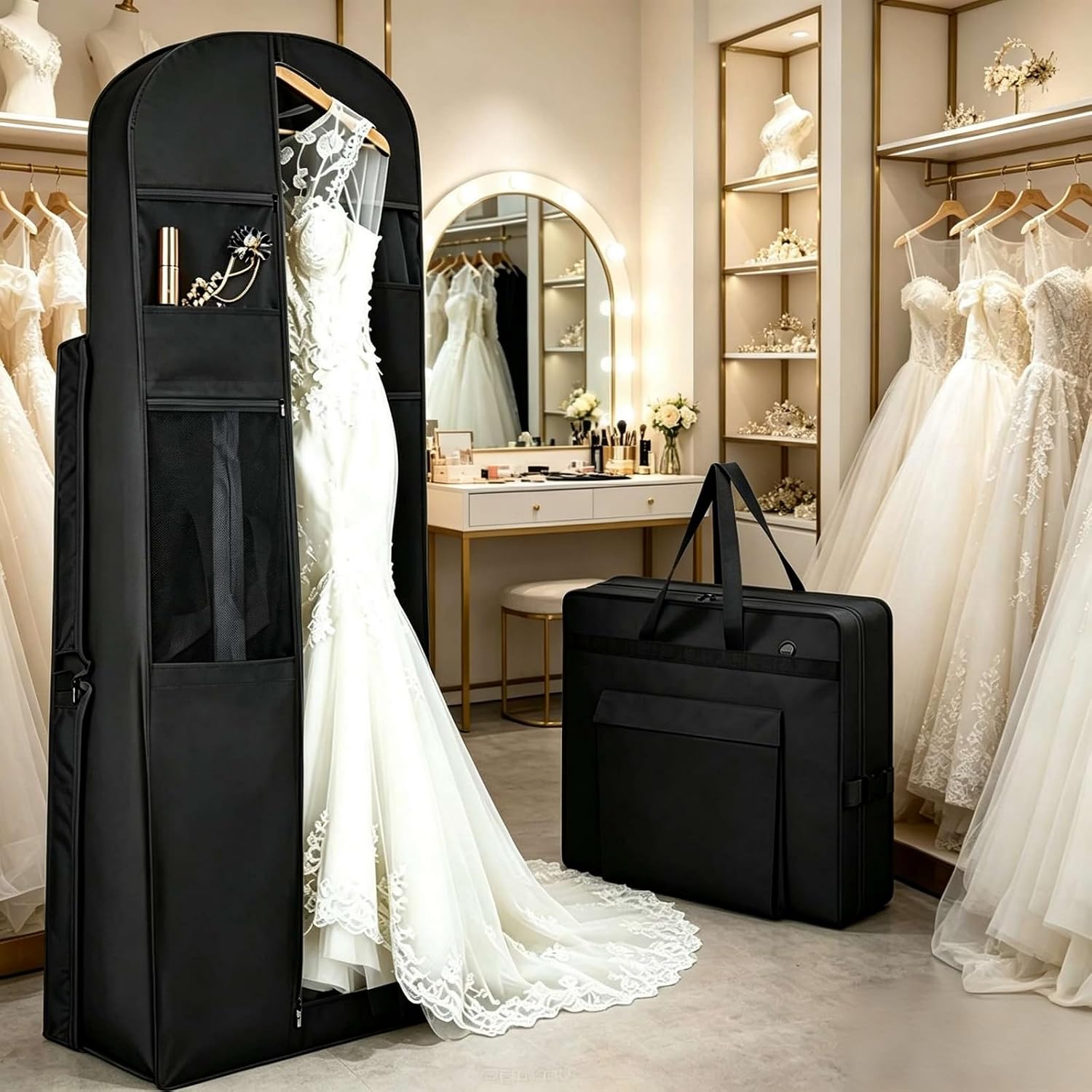 72" Wedding Dress Garment Bag, Black
