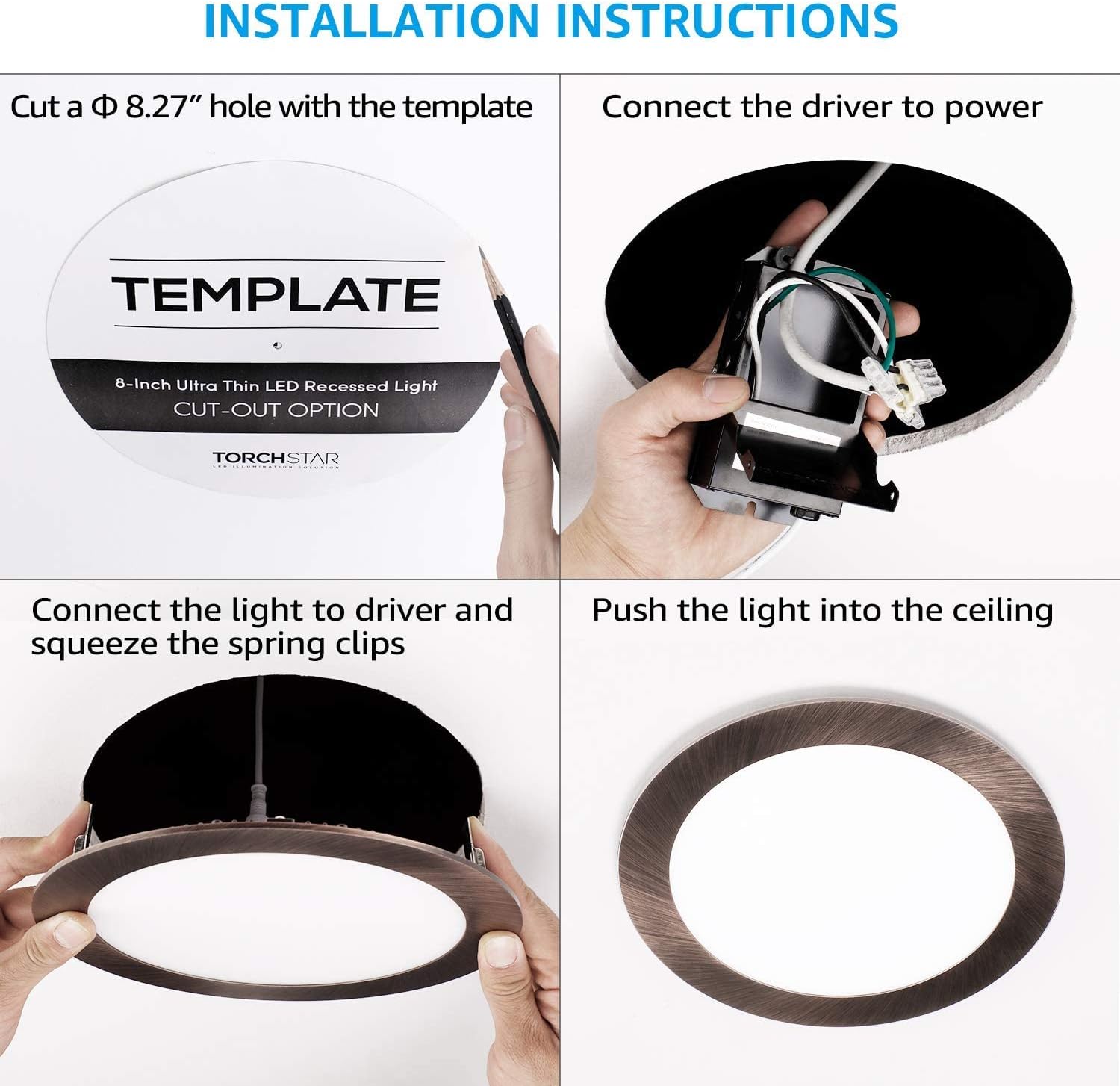 Best Deal 🛒 TORCHSTAR E-Lite Series 8 Inch 6000K, Pack of 6