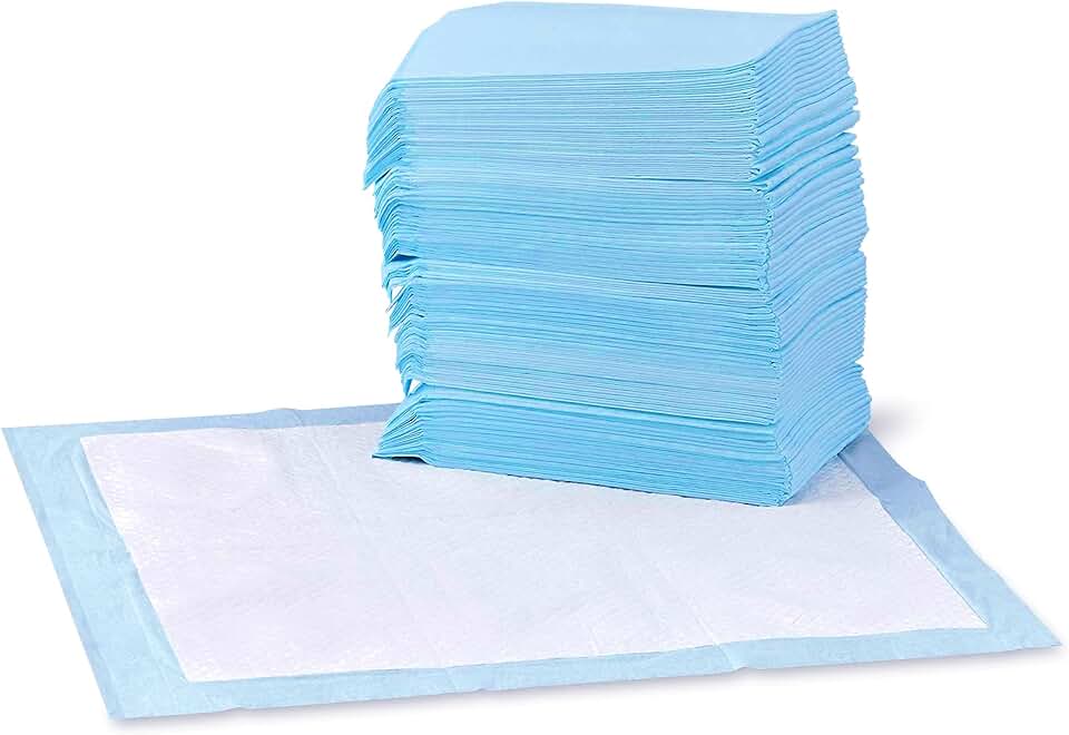 Leak-Proof Dog and Puppy Potty Training Pee Pads with Quick-Dry 5-Layer Super Absorbent Design, Regular Size 22 x 22 inch, Blue & 
