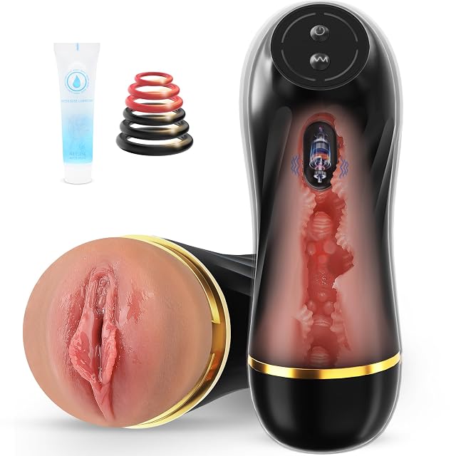 Vibrating Male Masturbator Sex Toys for Men Male Sex Toys Realistic Textured Pocket Pussy Mens Stroker with 10