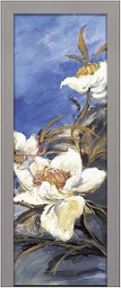 Bild für Tür Blumen, Blauer Hintergrund 83.00x211.00x0.05 cm bunt