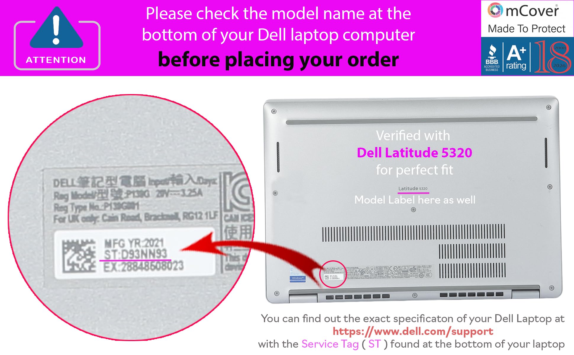 mCover Hoesje ALLEEN compatibel voor 2021~2024 13,3 inch Dell Latitude 5320 5330 5340 5350 2-in-1 Windows Laptop Notebook Computer (niet geschikt voor andere Dell-modellen) - Doorzichtig