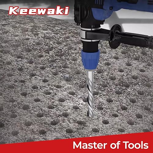 Miniatura 7 de SDS Plus - Juego de brocas de martillo giratorio, 10 brocas de hormigón de 316 x 6 pulgadas para ladrillo, cemento y piedra, punta de aleación