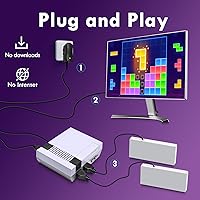 Vista 3 de 2025 Retro Gaming Console with NES Classic Games 621,HDMI Plug & Play Mini System with 2 Wired Controllers, Vintage Entertainment Gift for