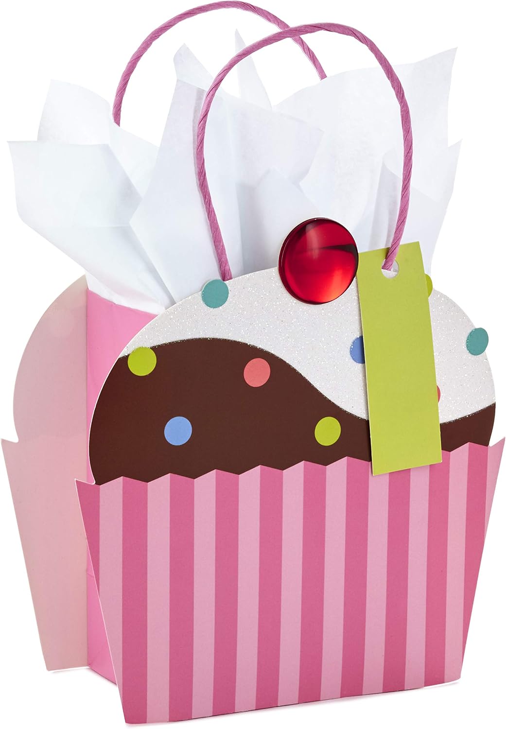 Hallmark 5" Small Gift Bag with Tissue Paper (Cupcake) for Birthdays, Mother's Day, Baby Showers, Bridal Showers, or Any Occasion