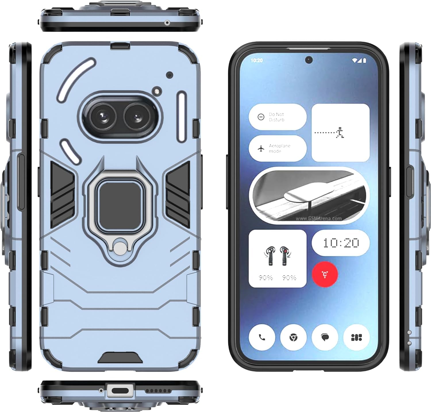 Btstring Case Compatible With Nothing Phone 2a/2a Plus With Screen Protector, Military Standard Shockproof Mobile Phone Case Hybrid Metal Ring Holder - View #7