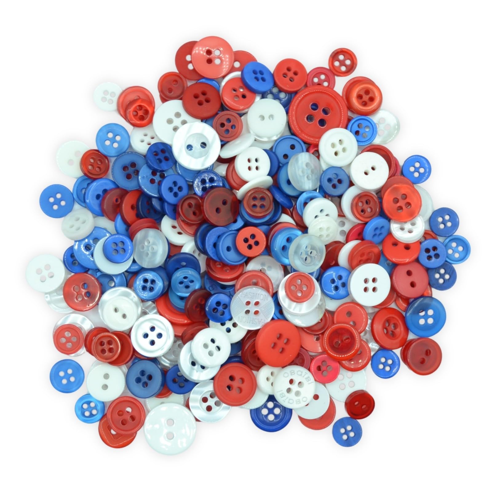 celloexpress Red, White & Blue Tiny Buttons - Mixed Colours Small Sizes Mini Crafts Sewing Card Embellishments (Pack of 500g) — image 1