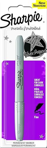 Sharpie Marcador permanente metálico de punta fina - plata, paquete de 1