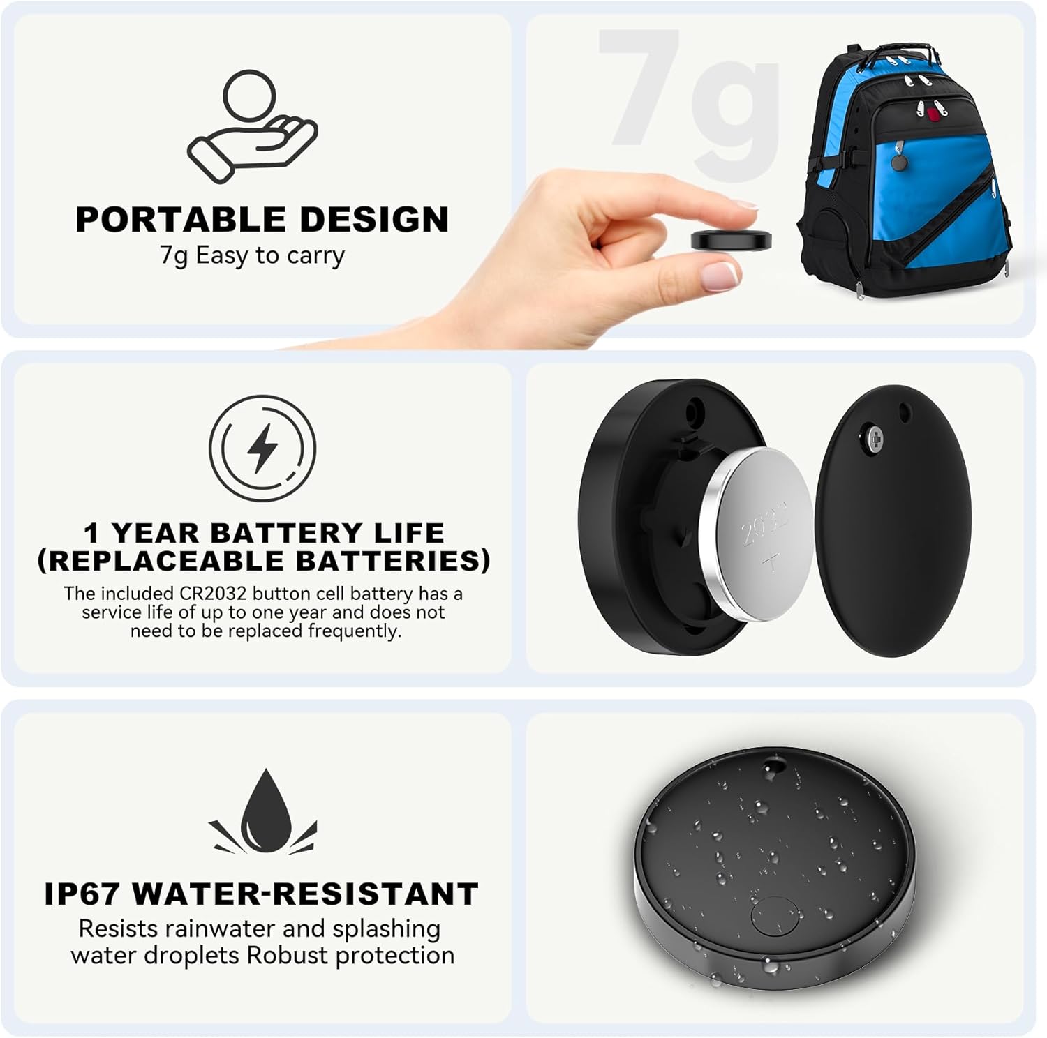 Eelexa Dual Platform (for iOS and Android) Smart Tag Tracker, 4 Pack Dual System Air Tracker Tag Compatible with Apple Find My or Google Find Hub APP, Keys Finder, Item Locator with Waterproof&Light - Image 7