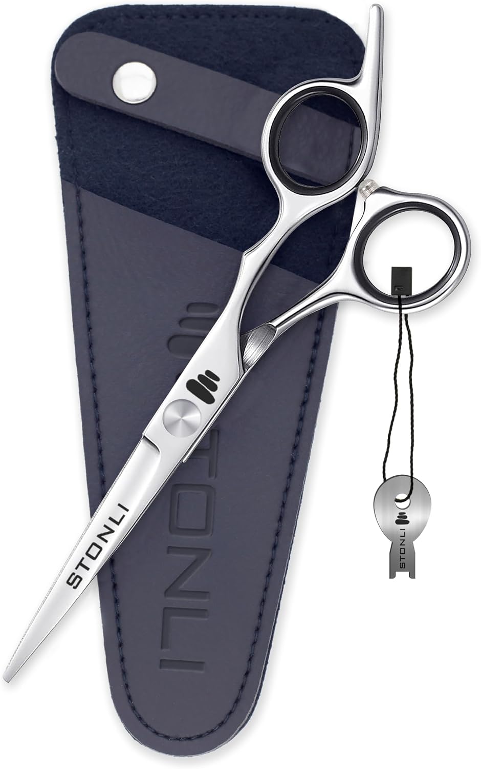 6-Inch Professional Hair Cutting Scissors – Premium Stainless Steel Barber scissor for Men & Women | Lightweight, Silent & Sharp Hair Scissors with Safety Pouch – Salon & Home Use (Silver)