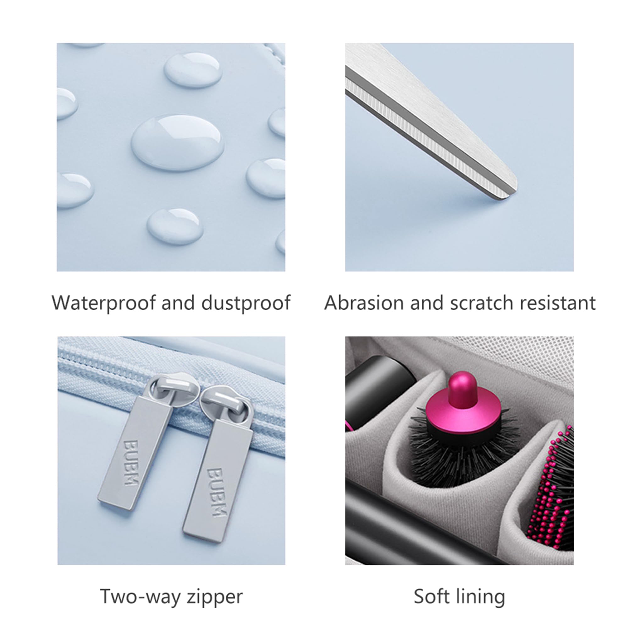 Reisetasche für Haartrockner, Tragbare Aufbewahrungstasche für Haartrockner mit Aufhängehaken, wasserdichte Organizer-Taschen für Haartrockner, Kompatibel mit Dyson Airwrap und Zubehör (Blau)