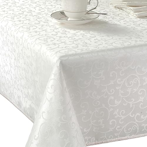 Lenox Opal Innocence Nappe de Table rectangulaire Blanche 152,4 x 213,4 cm, Lava