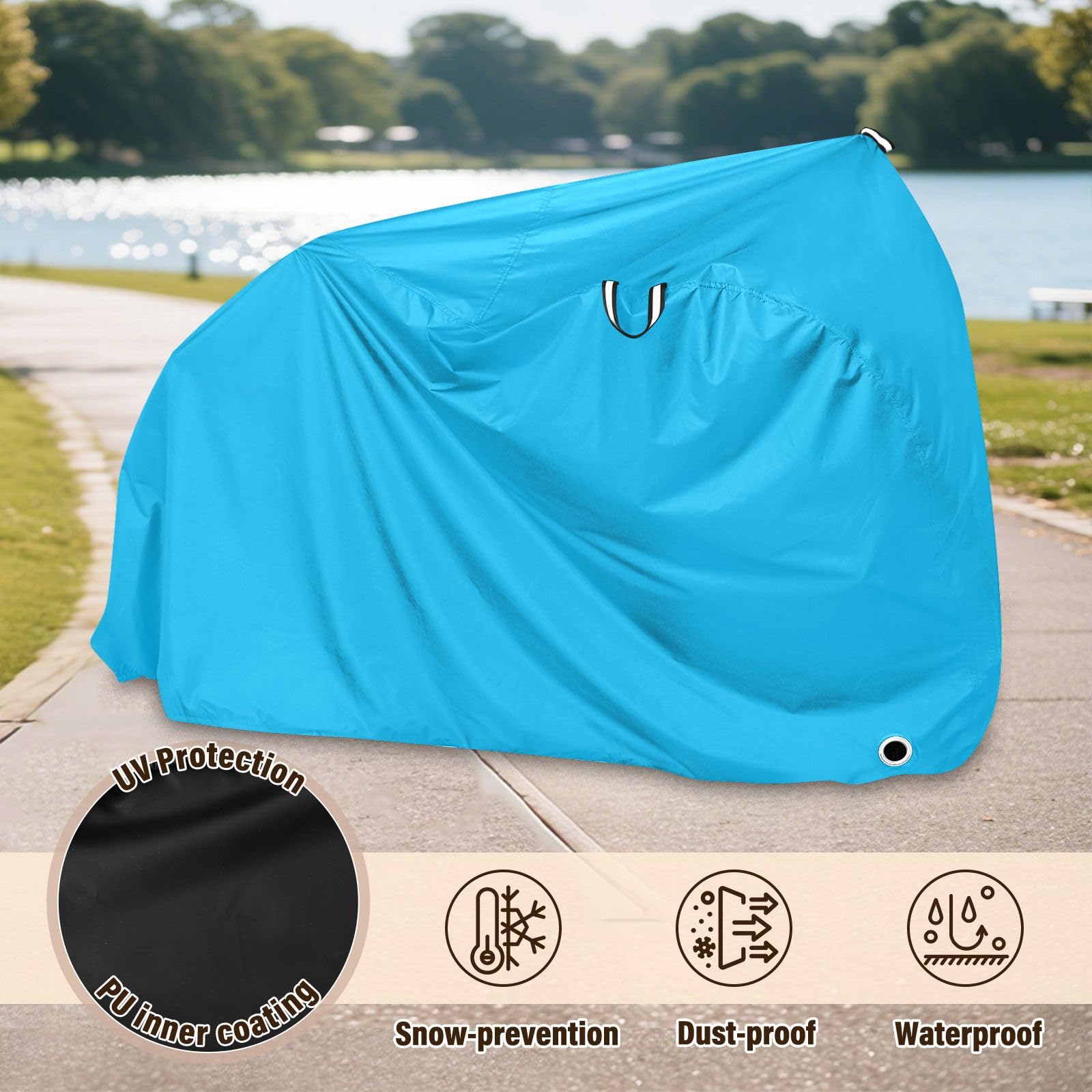 Housse de protection imperméable pour vélo Bleu ciel foncé