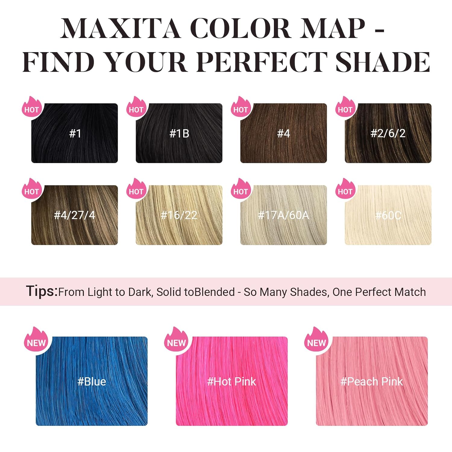 MAXITA PeachPink Clip in Hair Extensions Real Human Hair 16inch 35g 6Pcs Remy Human Hair Clip in Extensions for Kids Women Colorful Hair Pieces Pop-up Style Straight Extensiones