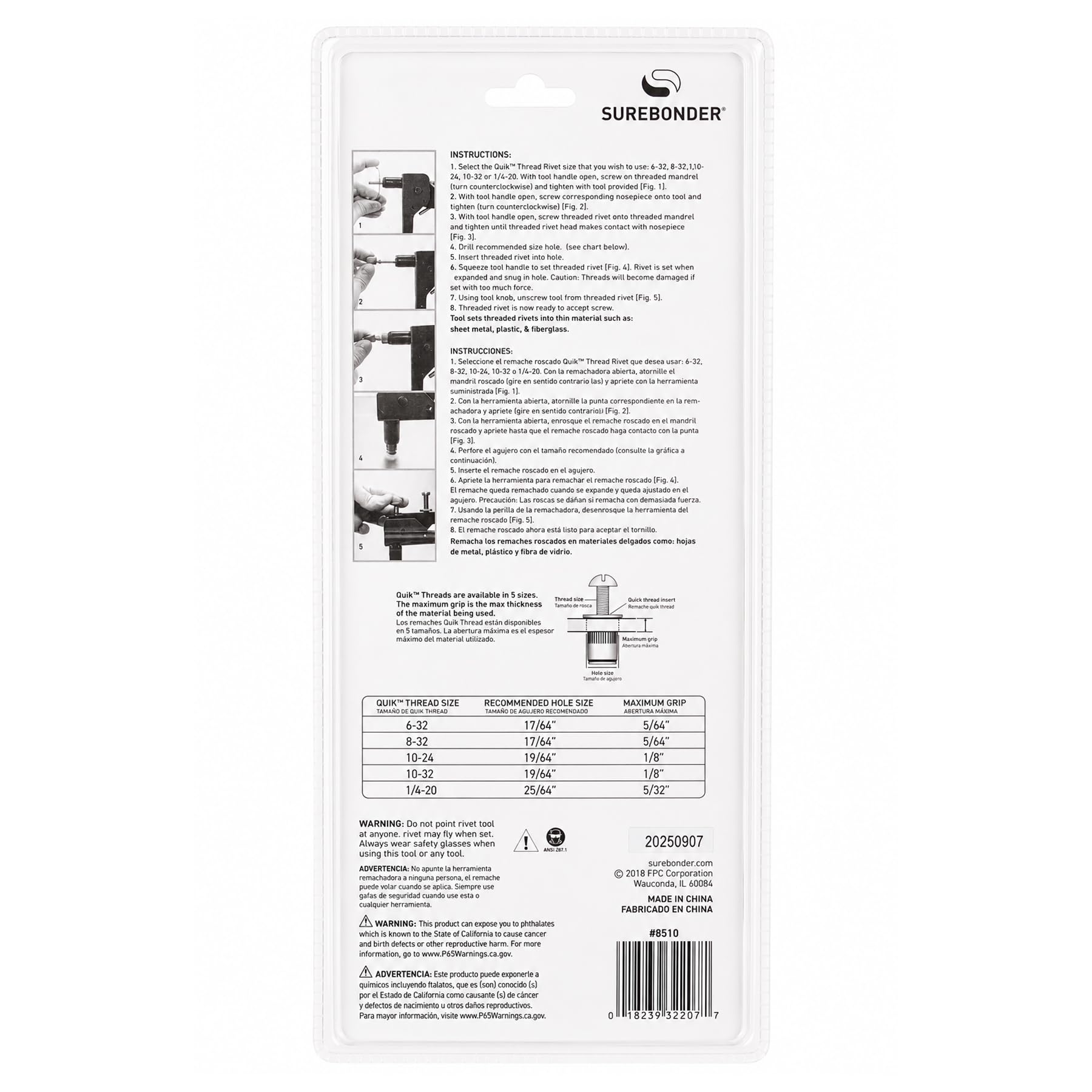 Surebonder Threading Tool - 5 Sizes Included -7 Surebonder Threading Tool - 5 Sizes Included -7
