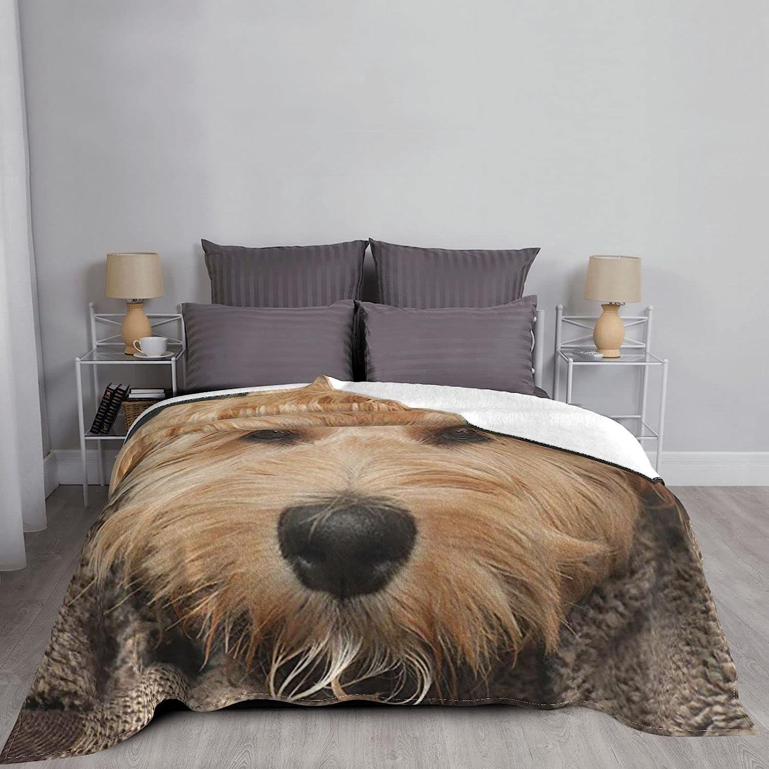 Couverture Chien 3D Plaid Polaire 180x220 Chien Doux Microfibre Couverture en Flanelle Chien Couvertures et Plaids Chaud pour lit Jeté de Canapé m4464