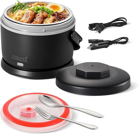 Electric Lunch Box for Adults 40 oz Portable Food Warmer 12V/24V/110V/220V
