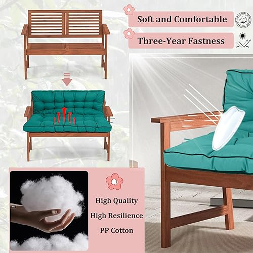 Miniatura 206 de Cojín de repuesto para columpio de 2-3 asientos, cojines de banco para exteriores con respaldo grueso de 4 pulgadas, muebles de patio, jardín, Flor