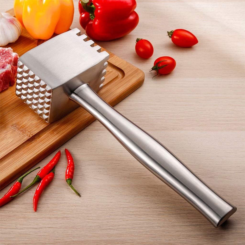 Fleischklopfer Steakhammer Fleischhammer 304 Edelstahl Fleischklopfer - texturiert Fleisch Pounder for Küche - Fleisch Hammer for Hühnerfleisch Rindfleisch Schweinefleisch - Ice Cracker - Double Sided
