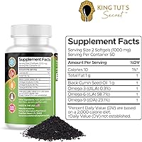 Vista 7 de KING TUT'S SECRET Cápsulas de semillas negras – 500 mg 100 cápsulas blandas – Extracto de Nigella Sativa, suplemento de comino negro