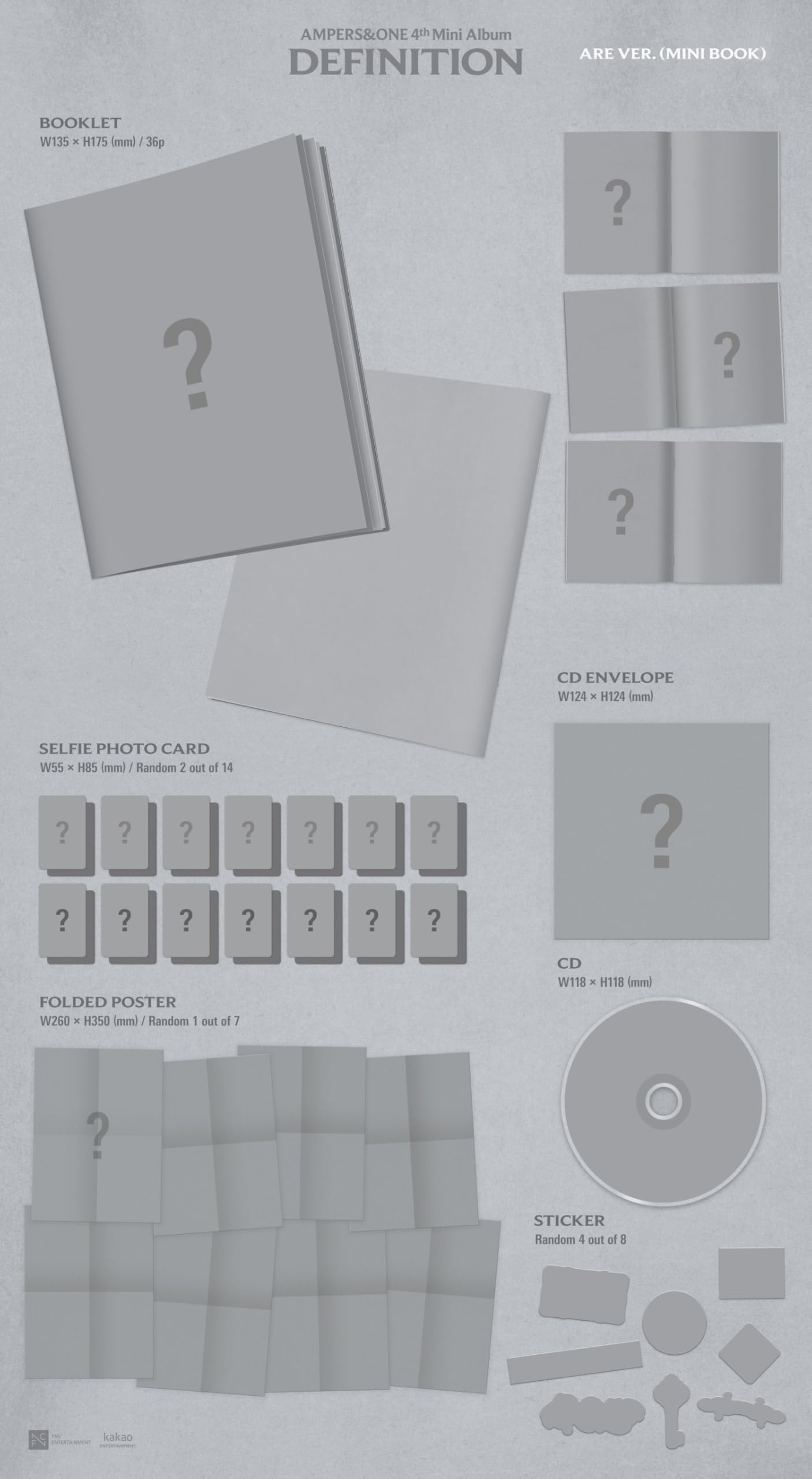 (Zestaw 4 wersji: 1WE+ARE+HERE+1FaNCy) AMPERS & ONE DEFINITION 4. mini album ze śledzeniem AMPERSANDONE