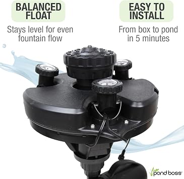 Pond Boss DFTN12003L Floating Fountain With Lights, 50 Foot Power Cord, 1/4 hp