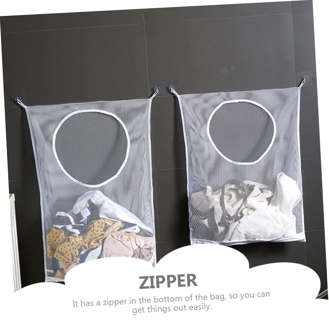 Zerodeko 4sets Sacchetti Appesi Per Vestiti Borsa Per Lavanderia Rete Organizzatore Per Abbigliamento Sporco Capacità Per Casa e Viaggio Include Ganci Per Appendere