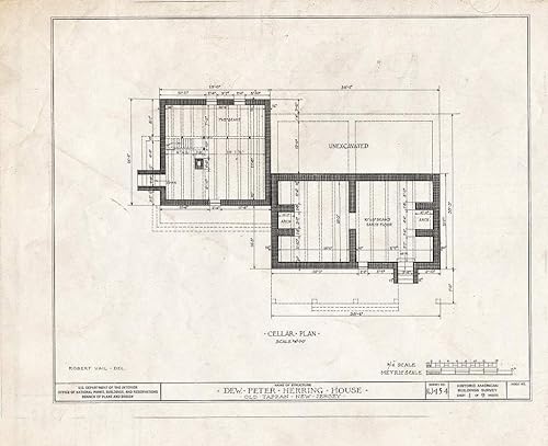 Historic Pictoric  Blueprint HABS NJ,2-TAPO,1- (Hoja 1 de 9) - Dewerk Peter Herring House, 166 Pearl River Road, Old Tappan, Bergen County, NJ 30 x
