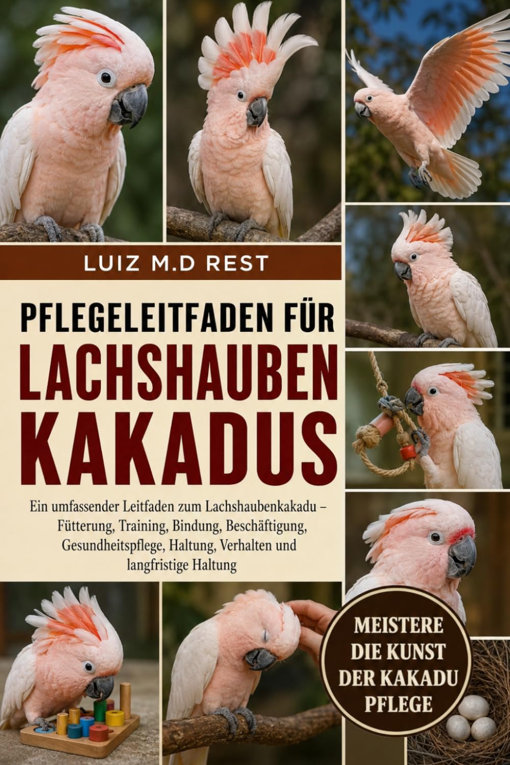 PFLEGELEITFADEN FÜR LACHSHAUBENKAKADUS: Ein umfassender Leitfaden zum Lachshaubenkakadu – Fütterung, Training, Bindung, Beschäftigung, ... und langfristige Haltung (German Edition)