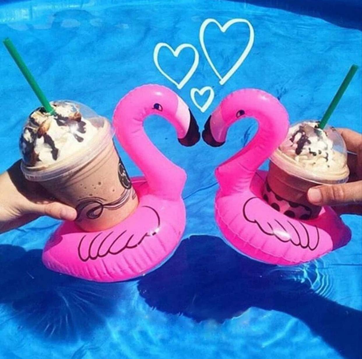 Aoutacc Float Drink Holders for Pool,Inflatable Beverage Floats Cup Coasters with Mini Air Pump