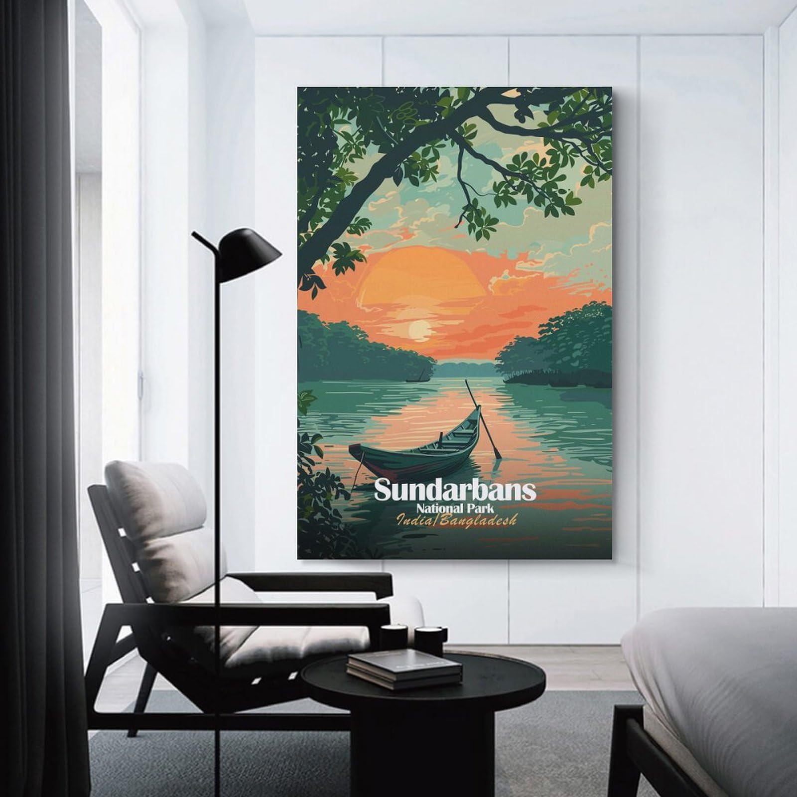 Junmoney Room Decor Wall Art Sundarbans National Park Illustration, 16x24inch(40x60cm), for Workspace Walls, Study Corners Or Bedrooms, A Smart Decor Choice for Study Walls
