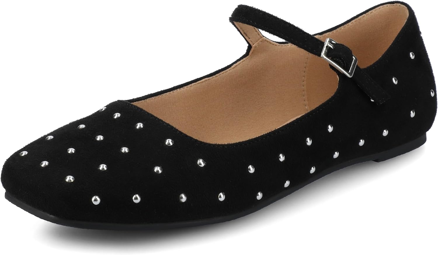 Journee Women's Carrie Medium and Wide Width Buckle Strap Dress Flats