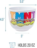 Vista 25 de Silver Buffalo The Powerpuff Girls Girl Power Featuring Blossom, Bubbles, and Buttercup Ceramic Ramen Noodle Rice Bowl with Chopsticks, Microwave