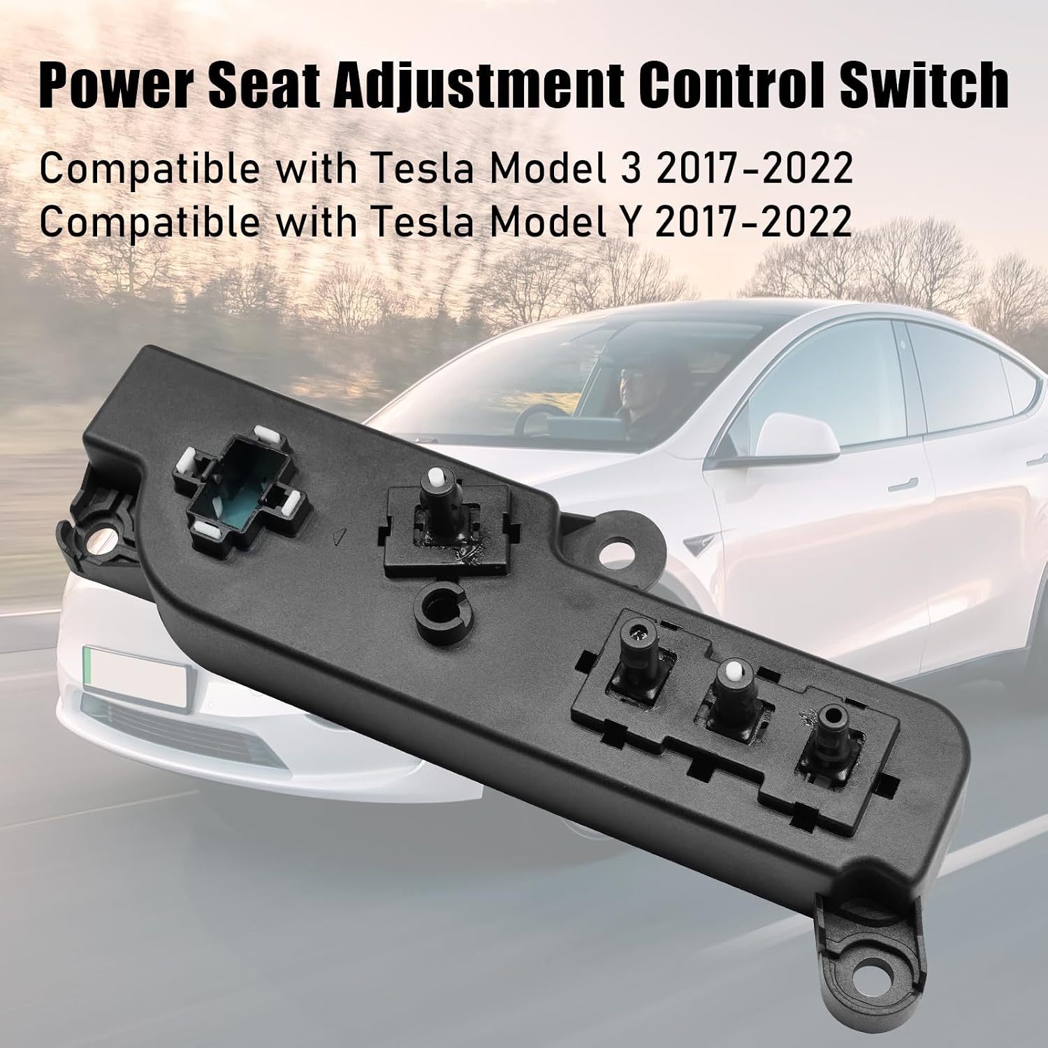 Jaronx Compatible with Tesla Model 3 Model Y Power Seat Control Switch, Right Passenger Seat Adjust Switch Control Replacement Fit for Tesla 3/Y 2017-2024, Replace for 1098530 (Right)