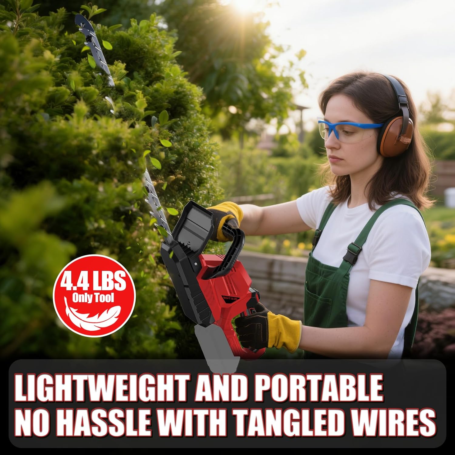 Cordless Hedge Trimmer for Milwaukee 18V Battery(Tool Only), 20'' Bush Trimmer, 3000RPM Electric Hedge Trimmer, 180°Rotatable Head, Battery Powered Hedge Trimmer for Yard, Garden