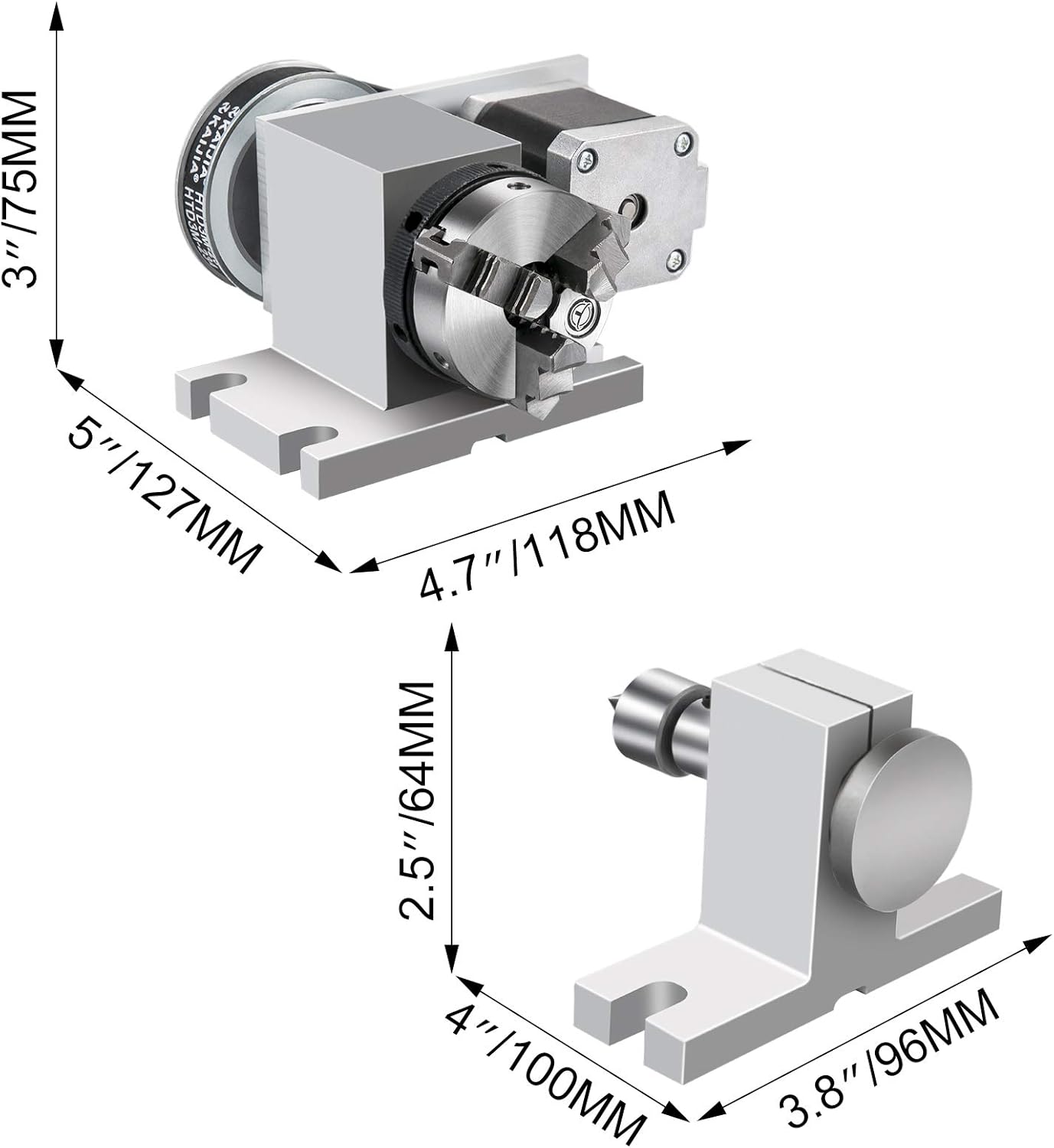 VEVOR 4th Axis Home CNC Milling Machine Rotational Axis 50mm 3Jaw